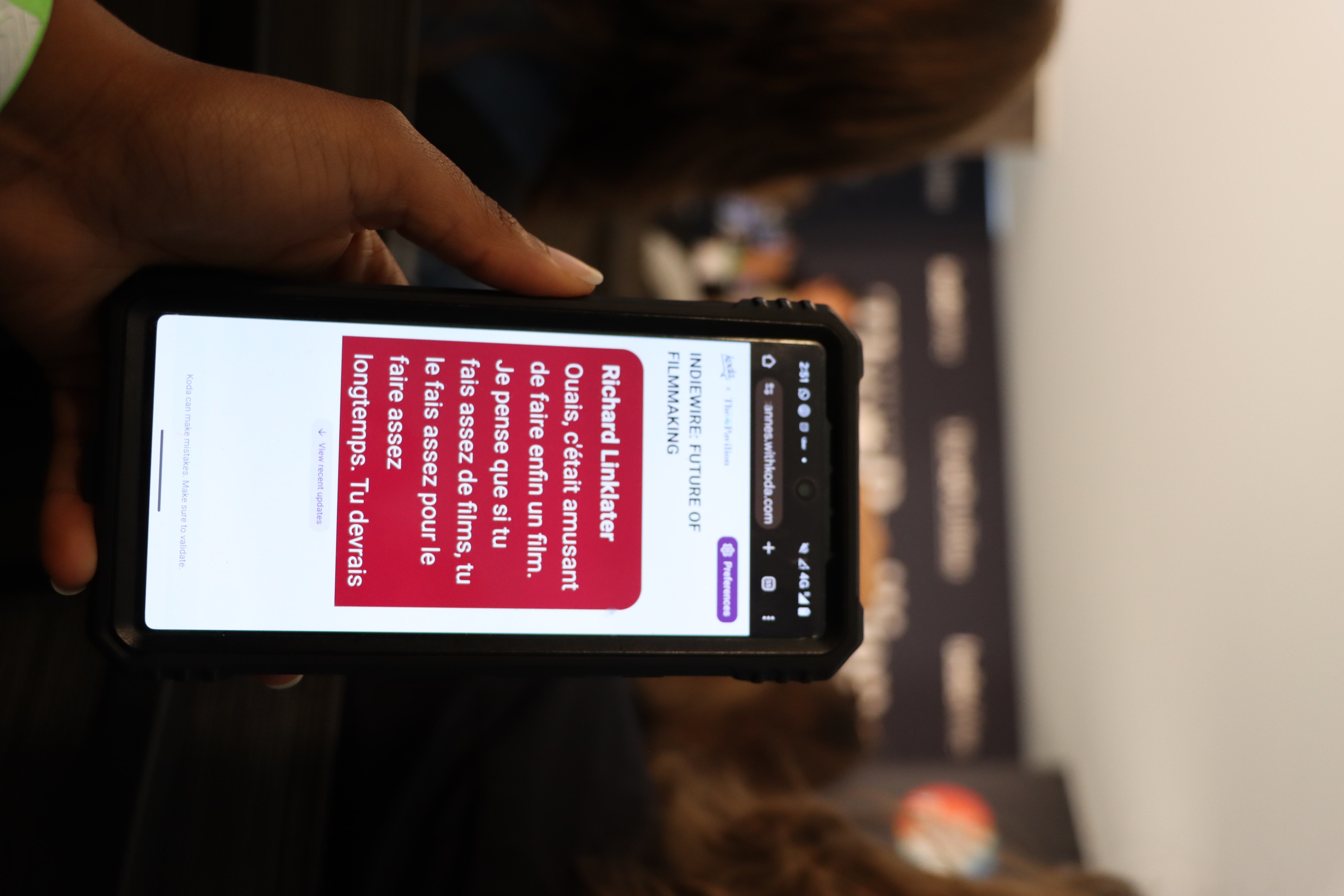 Translation phone UI